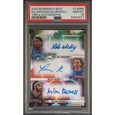 2023-24 Bowman U #TA-RRK Dillingham/Kugel/Boswell Triple Autographs PSA 10 #/10