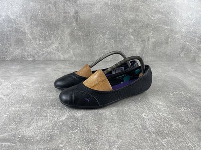 Vintage Puma ballet nylon/leather Y2K black sandals shoes size 38