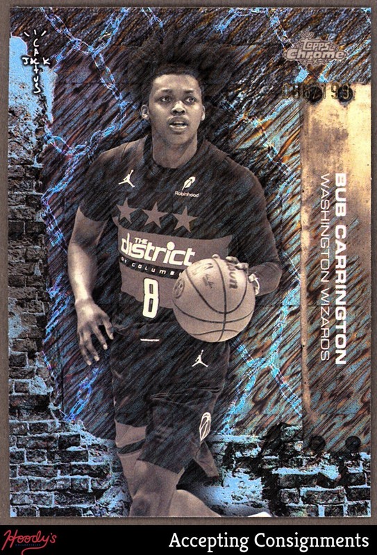 2025-26 Topps Chrome x Cactus Jack Aqua Shimmer Refractor Bub Carrington 086/199