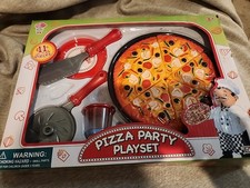 11 Piece Pizza Party Playset Play Food Toy Set NEW