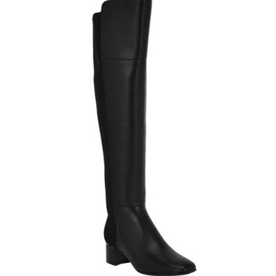 Calvin Klein Women's Pemmie Block Heel High Shaft Dress Boots Black Size 8M NWB