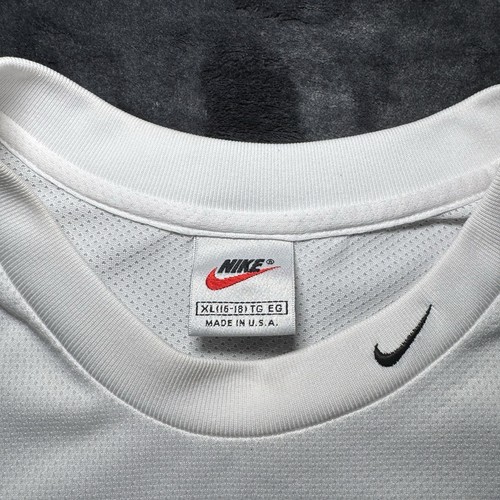 Vintage 90s Nike T-Shirt Mens Large White USA Embroidered Mini Swoosh Logo by Nike, Size L, $16.16 - Photo 3