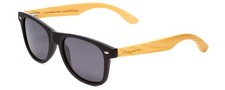 Woodie Polarized Sunglasses with Natural Temples, Black/