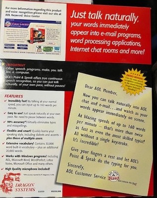 AOL s Point and Speak Speech Recognition by Dragon Systems, NEW
