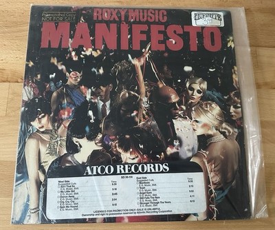 ROXY MUSIC Manifesto Vinyl LP Original 1979 ATCO SD 38-114 PROMO