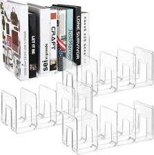 4 Pack Acrylic File Sorter, 4-Section Clear Desktop File Folder Holder