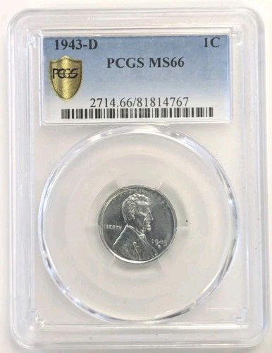 1943 D LINCOLN PENNY  PCGS MS 66 #Z302