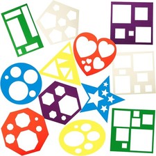 12 Pieces Geometric Stencils Template Set for Kids Children Simple Drawing Stenc