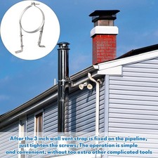 Pipe Bracket Clamp Stainless Steel Chimney Pipe Wall Strap Split Ring Hanger for
