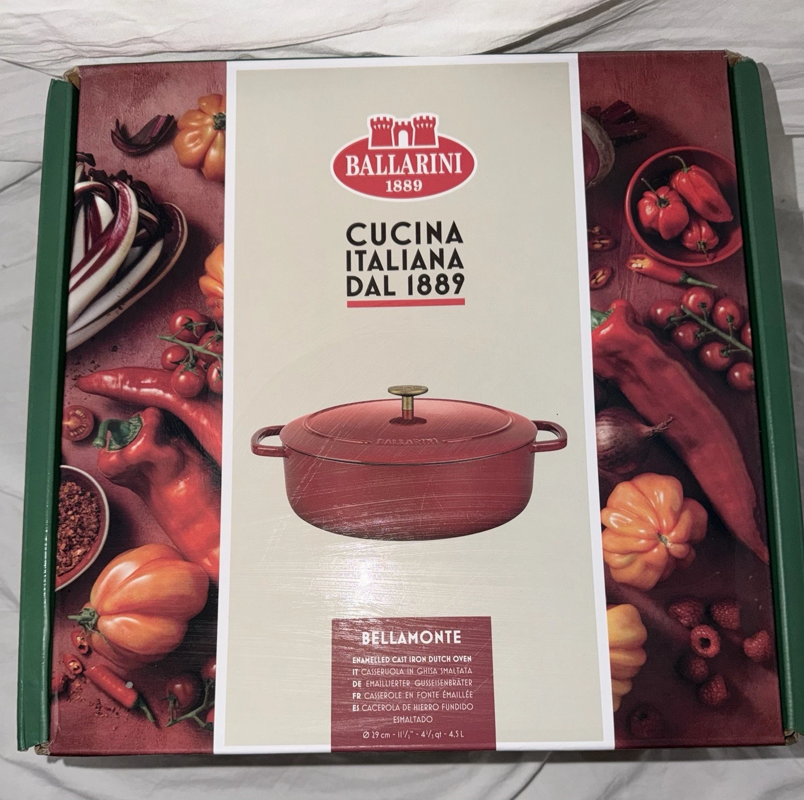 Ballarini Bellamonte Enamelled Cast Iron Casserole Dish Dutch Oven Round 29 CM