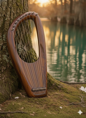 Rosewood 10 Metal Strings Lyre Harp| Handmade Pentatonic Handcrafted Wooden Lyre