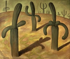 DIEGO RIVERA Poster or Rolled Canvas Print "Landscape with Cacti" Up to 18x22