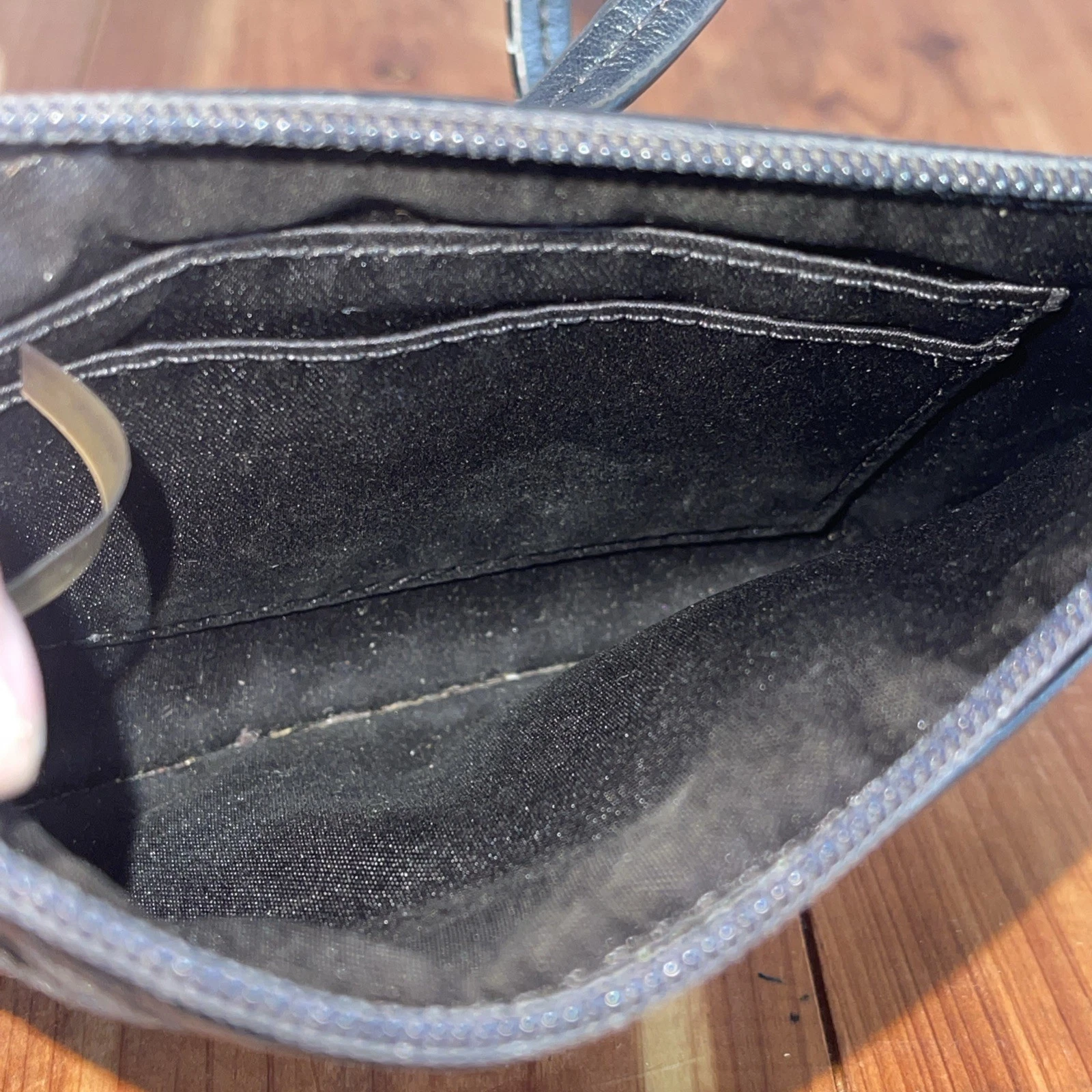 Coach Portafoglio Grigio Antracite Metallizzato Porta Carte di Credito Piccolo Vintage