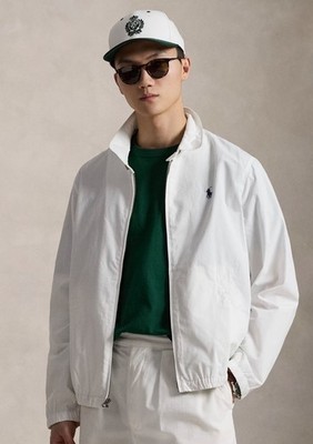 NWT Polo Ralph Lauren WHITE Cotton Poplin Bayport Full Zip Bomber