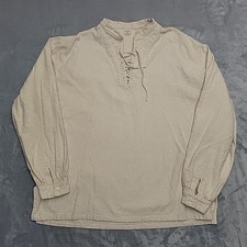 Peasant Shirt Mens XL Lace-Up Medieval Renaissance Faire 100 Cotton Tunic