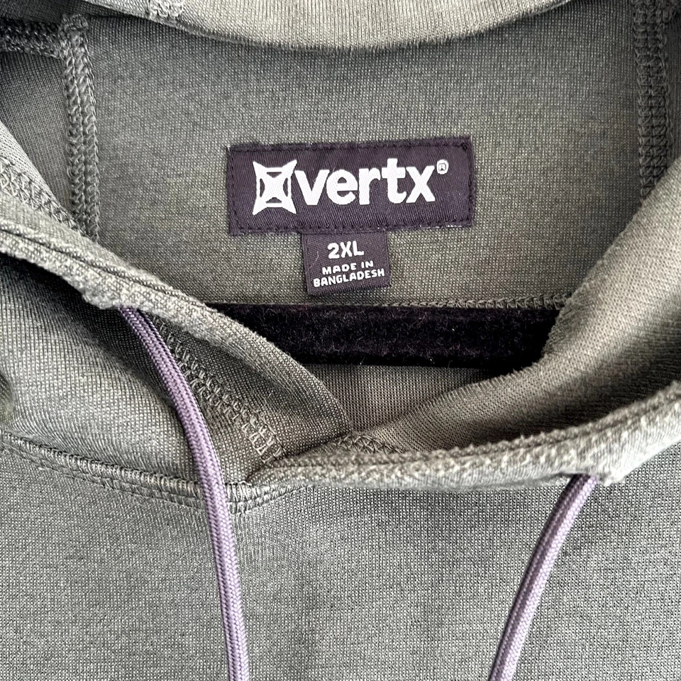 Vertx Hoodie Mens XXL Olive Green Pullover Hooded Jacket Sporty Activewear - Image 3 of 4