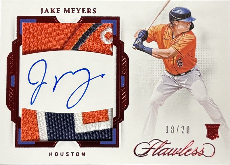 2022 Panini Flawless Jake Meyers RC Ruby Dual Patch Auto RPA /20 #RDPA-JM Astros