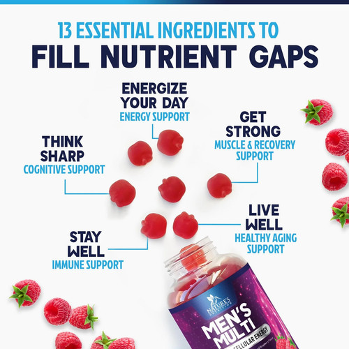 Men's Multivitamin Gummies - Daily Immune Support with Vitamins & Minerals