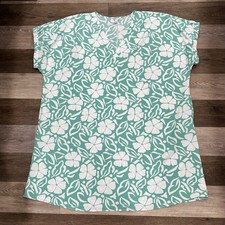 Cato Mumu Sleeveless Dress Women’s Sz 26/28W Teal Green Hawaiian Floral Pockets