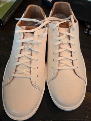 OluKai Waialae Mens Waterproof Leather Golf Shoes White Spikeless Comfort 