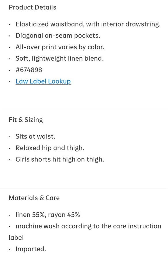 Old Navy Kids Girls XS (5) Green Camo Linen-Blend Shorts ~ Pockets Drawstring - Image 3 of 3