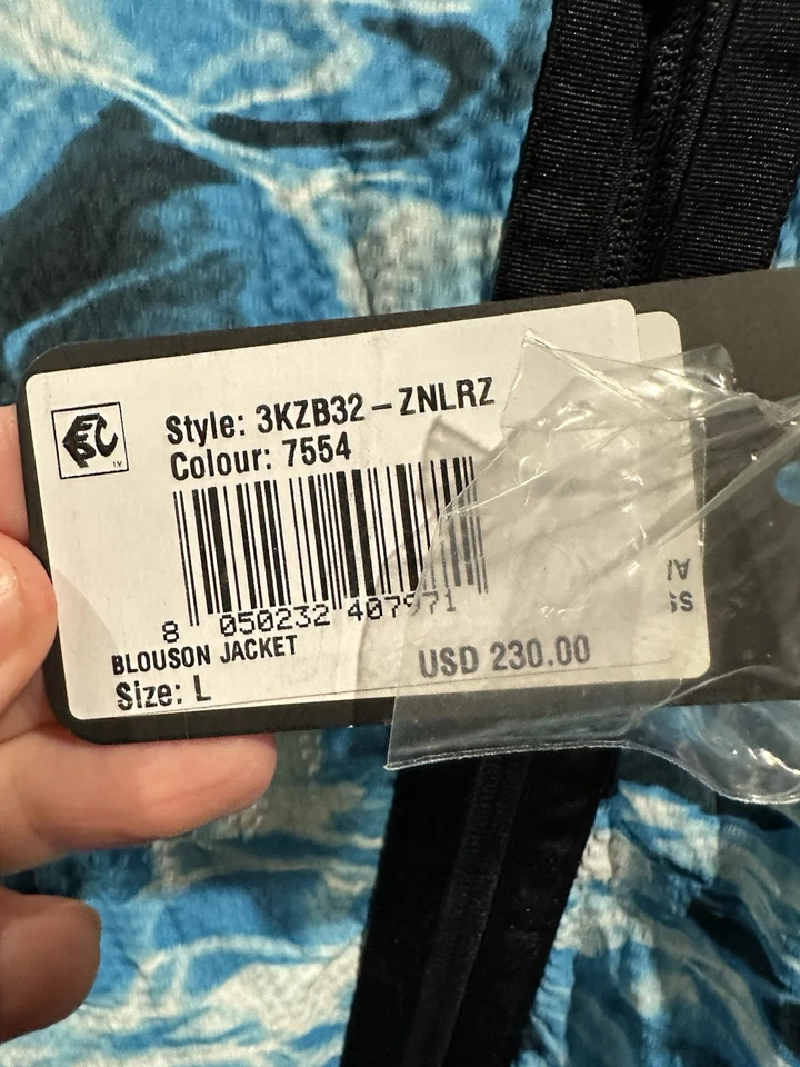 A|X Armani Exchange Men's Long Sleeve Blouson Jacket Full Zip, Graphic Blue, L - Image 4 of 4