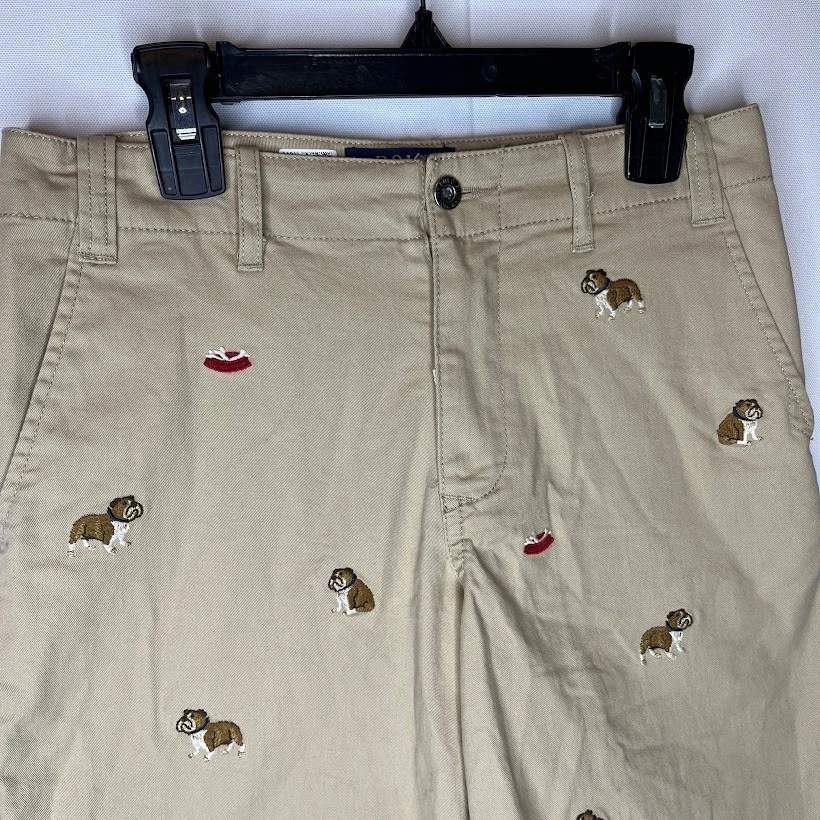 Polo Ralph Lauren Khaki Chino Shorts Boys 12 Bulldog Dog Embroidered - Image 3 of 4