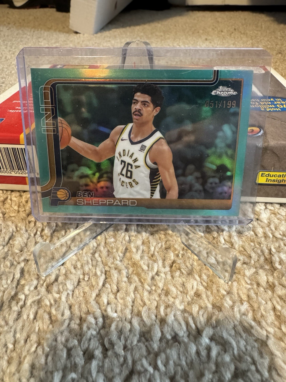 Ben Sheppard 2025-26 Topps Chrome #94 Aqua Refractor /199 Pacers