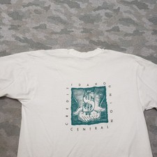 Vintage ICCU Shirt Mens Large White Short Sleeve Single Stitch Made In USA