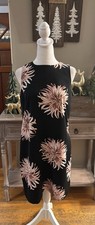 Ann Taylor Factory Floral Shift Dress Women’s-Black Sleeveless Knee Length SZ 2