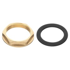 Brass Lock Nuts Pipe Fitting G1-1/2"-11 Female Hex Locknut Flange Single Hole