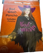 Spooky Village CHOOSE Bad Witch OR Bad Thing Poncho Adult OSFM Halloween Costume