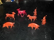 Lot of 7 Vintage Miniature Tim-Mee Farm Animals