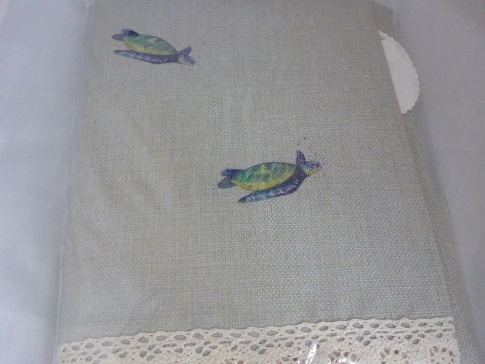 Tablecloth Rectangular Black Ginger Turtle Animal 180x140cm + 4 Cloth Napkins - Image 2 of 4