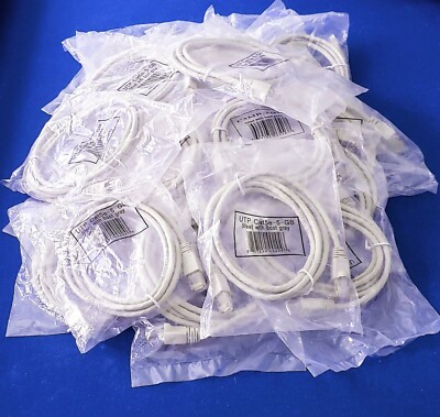 LOT 24 5FT Cat5e RJ45 Patch Cable Ethernet LAN Network Router Wire Cord 24AWG 