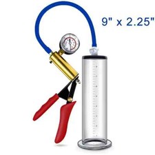 Penis Vacuum Pump Enhancer 9" in Length Untapered Gauge Cylinder Diameter 2.25
