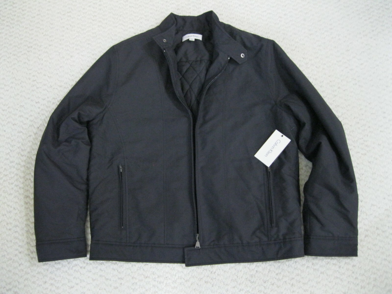 Calvin Klein Storm Quilted Wind Resist Harrington Jacket Bla