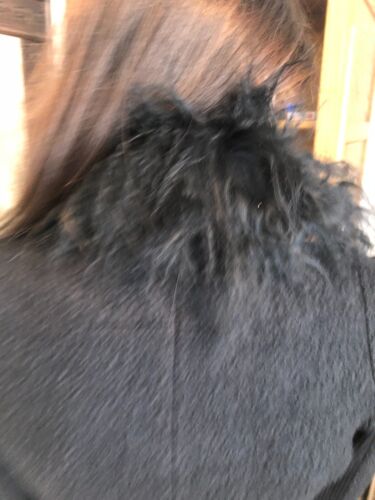 ASANSE Negro Hebilla Lana Ajustado con Cremallera Abrigo Chaqueta Cuello de Oveja Talla S Nuevo Sin Etiquetas - Imagen 5 de 9