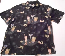 PARADISE FOUND HONOLULU HAWAII 100% SILK NEW W/ TAG MENS SHIRT BAR DRINKS
