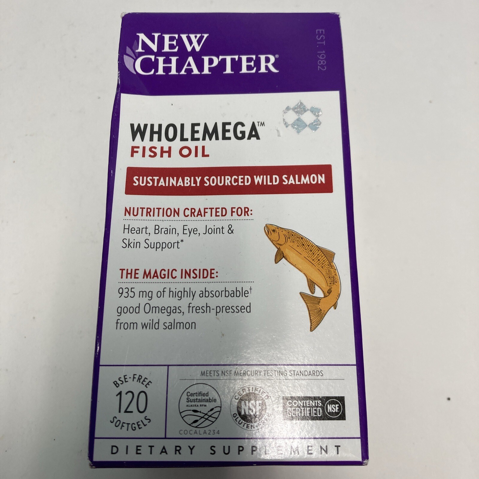 New Chapter Wholemega Fish Oil Supplement 120ct Exp1/26 0038