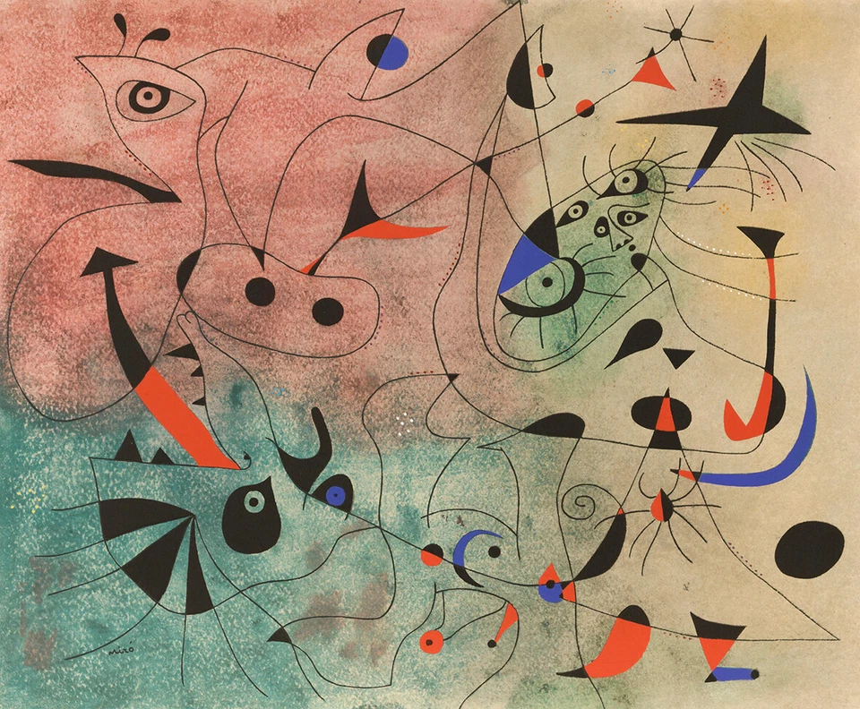 JOAN MIRO MORNING STAR ABSTRACT ART GICLEE PRINT FINE CANVAS - Image 2 of 2