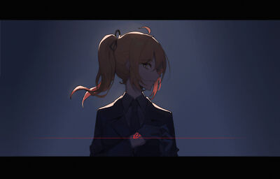 Anime Girls Face Profile Blue Background Redhead  Gaming Mat Desk 43731