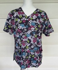Women's Small Owl Print All Heart Scrub Top