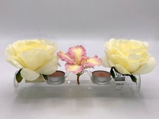 VASO IN VETRO PER FIORI RECISI CON PORTA CANDELE CM 24,5 DIAMETRO CM 4,5