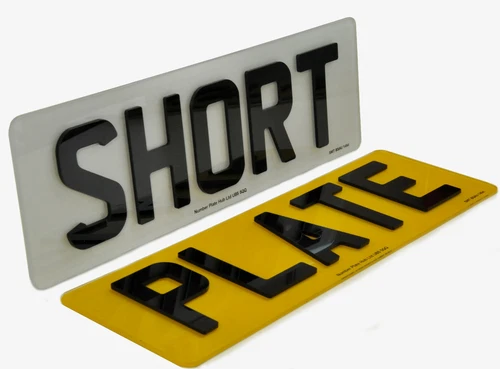 16" Short 4d Number Plates UK Road Legal Car Reg 3mm Acrylic Letter (6 Digit)
