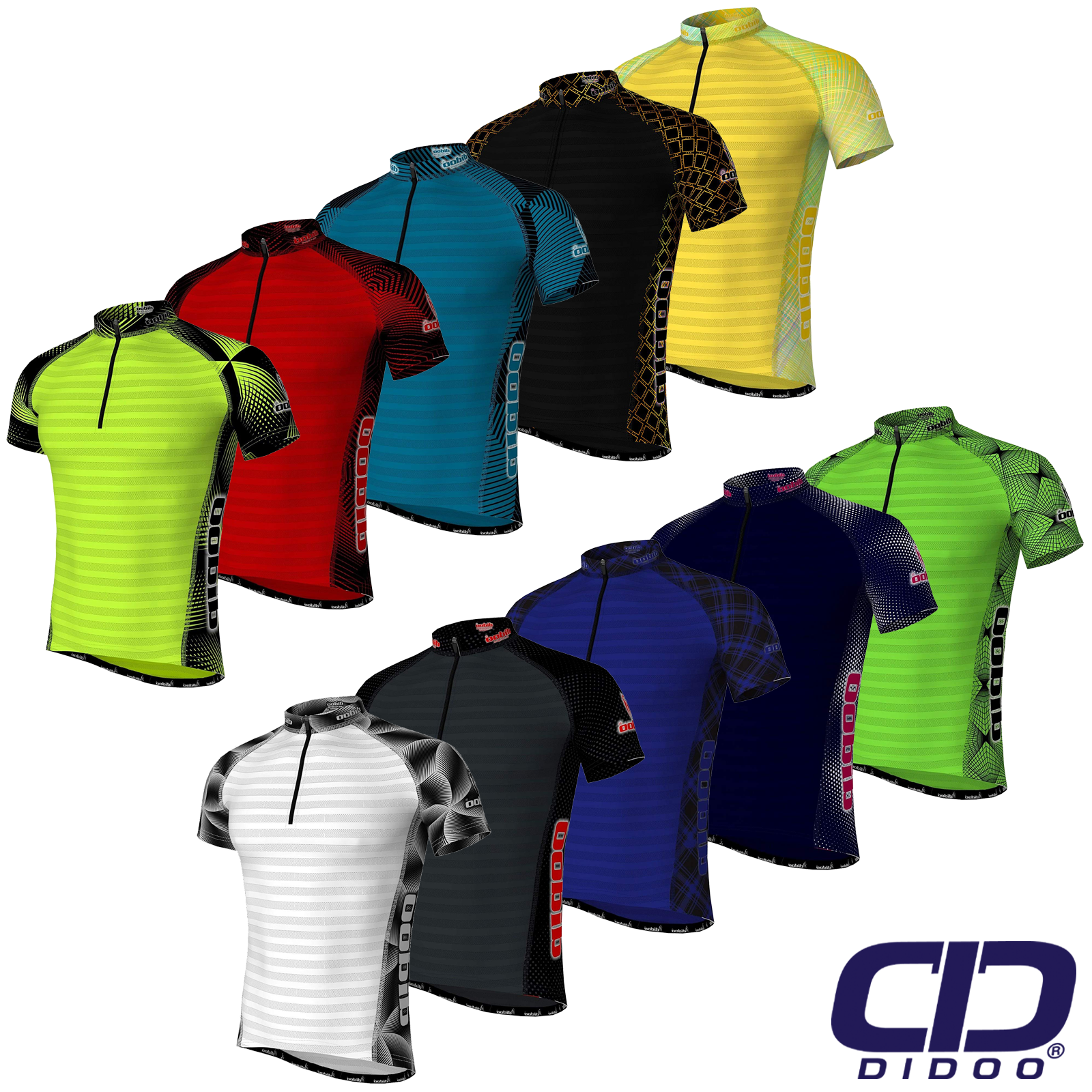 Set Ciclismo Didoo - Maglia Mezza Manica E Pantaloncino Imbottito 3D, Team Racing, Traspirante, Poliestere Lycra