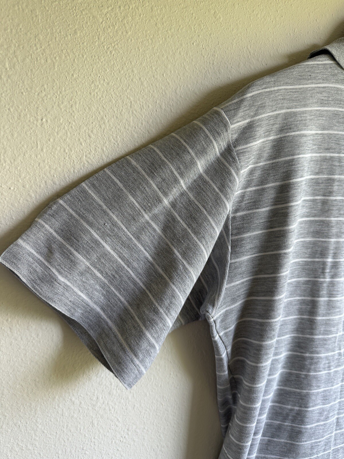 Lacoste Men's XL  Gray Polo Shirt Stripe Embroidery Logo thumbnail 11