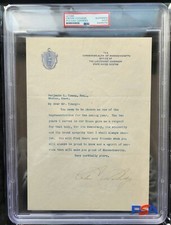 CALVIN COOLIDGE PRESIDENT SIGNED / AUTOGRAPH LETTER PSA AUTHENTIC!