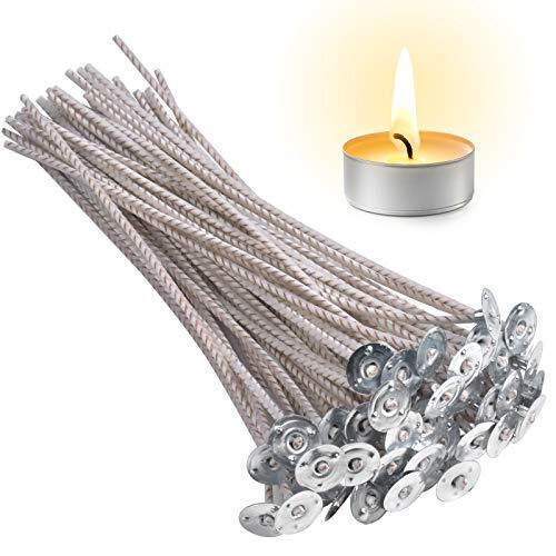 NiceLand 50 Pezzi Stoppino per Candela 15 cm Pre Cerato Stoppini di (b7k)