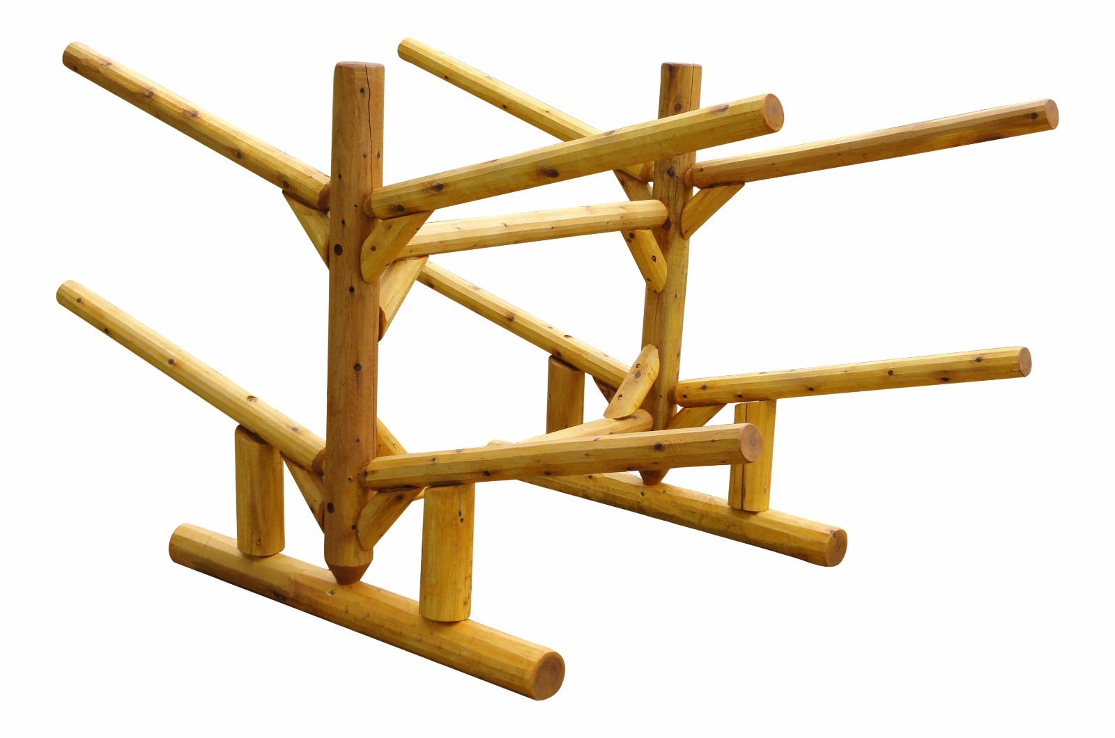 Log Kayak Rack 4place Natural Finish By Hitch Exclusives eBay